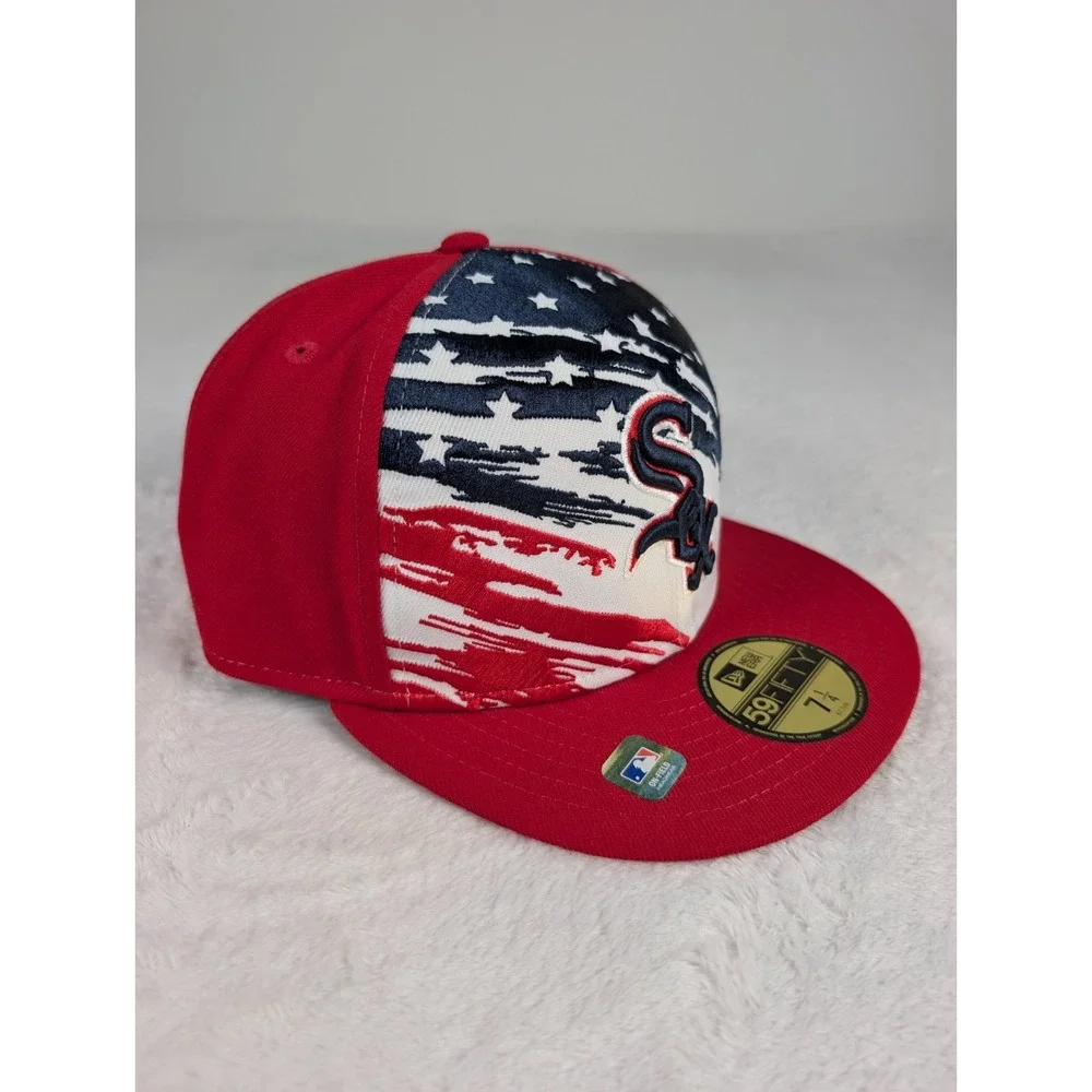Chicago White Sox 2022 4th of‎ July Hat New Era sz 7 1/4 Fitted NWT